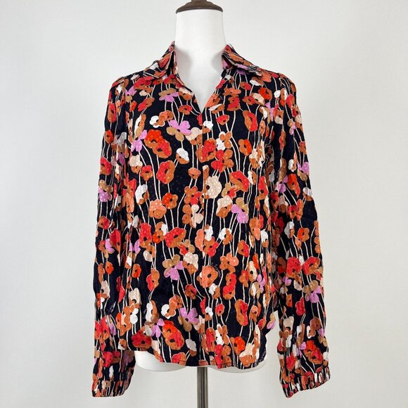 $375 NWOT See By Chloé Floral Top Blouse Shirt Long Sleeve Size 40 Pullover - Picture 2 of 13